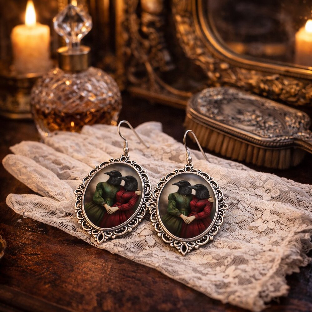 The Lovers of Nevermore Relics™ Raven Gothic Earrings